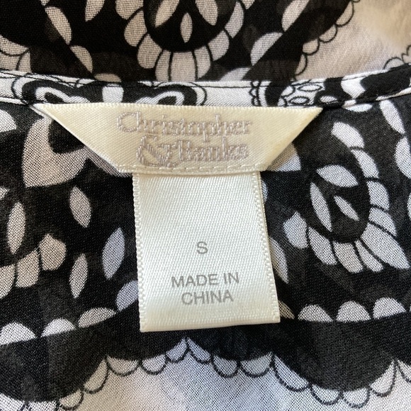 Christopher & Bank small blouse short sleeves black and white - Picture 11 of 12